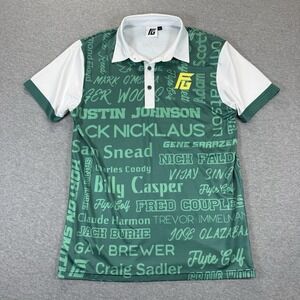 Flyte Golf Polo Mens Green Shirt‎ Collared Button Up Short Sleeve Size Small